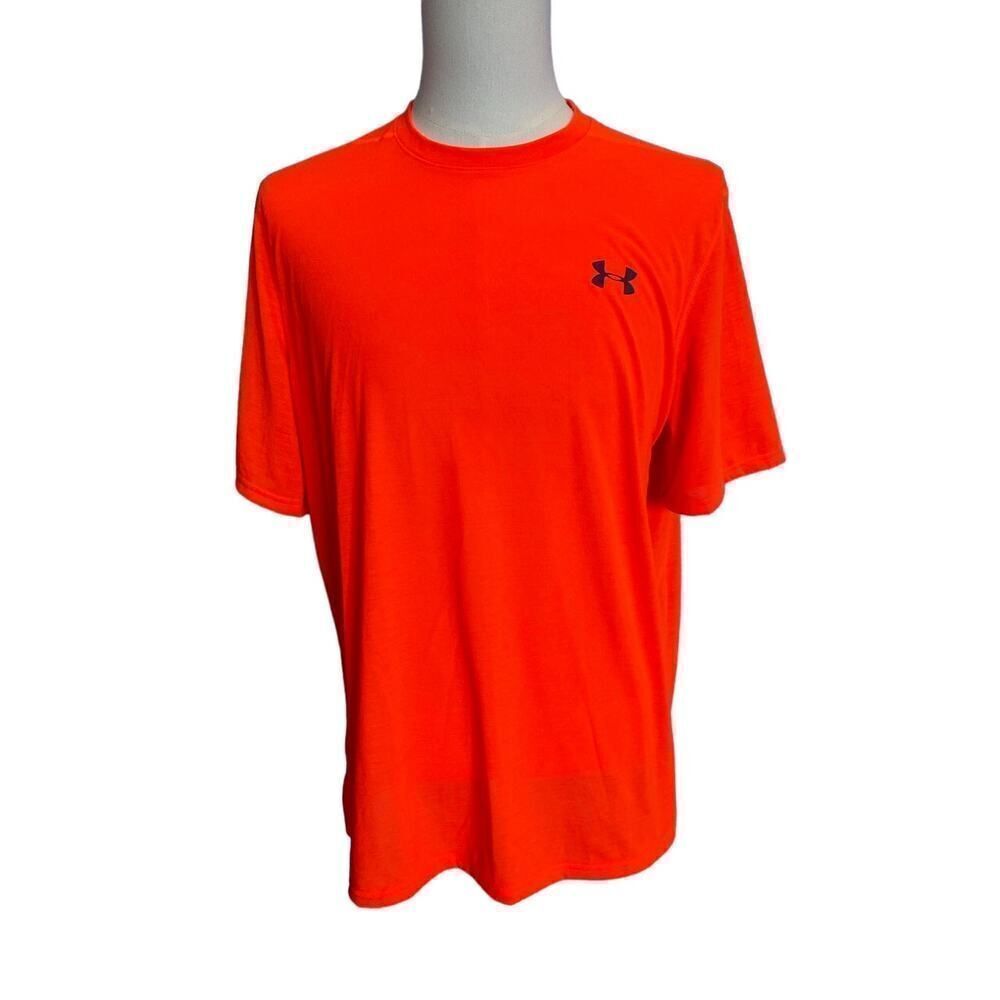 Under Armour Heat Gear S/S Florescent Orange Tee-Shirt Pullover Running L